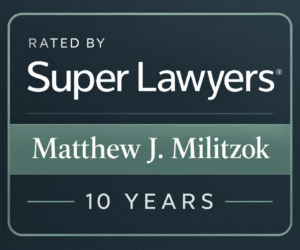 Matthew J. Militzok rated by Super Lawyers, 10 years